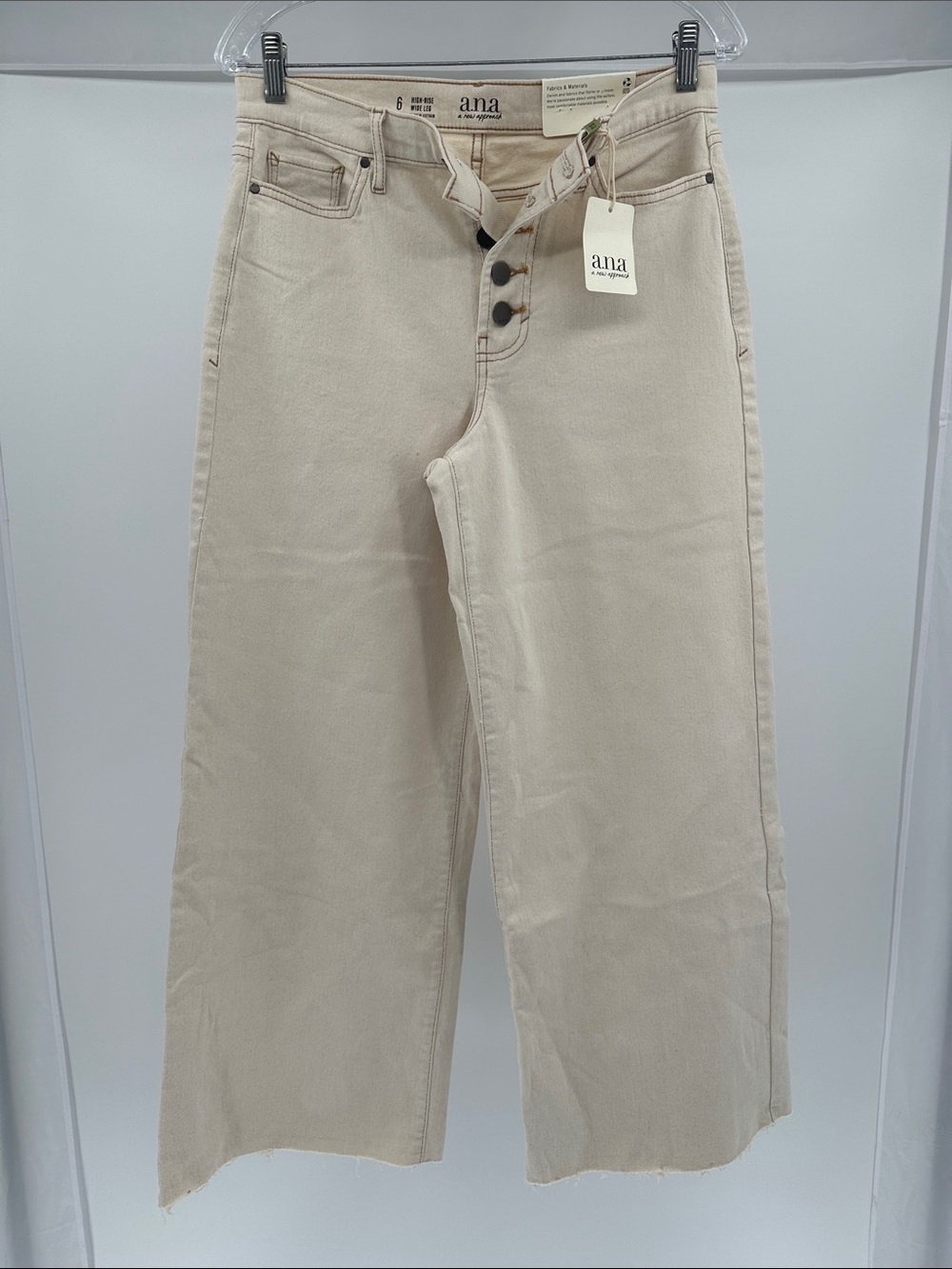a.n.a Wide-Leg Flare Jeans in Beige
